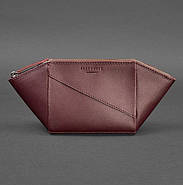 Жіноча косметичка з натуральної шкіри (бордова) шкіра Krast, фото 6