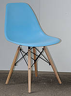 Пластиковый стул Nik (Ник) голубой 50 на деревянных ножках