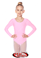 Купальник гімнастичний дитячий світло-рожевий GM030128 (біфлекс, р-р 1-M, зріст 98-134 см)