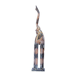 Деревянная статуэтка слон натуральный + золото, h-80 см. (60010.2e)