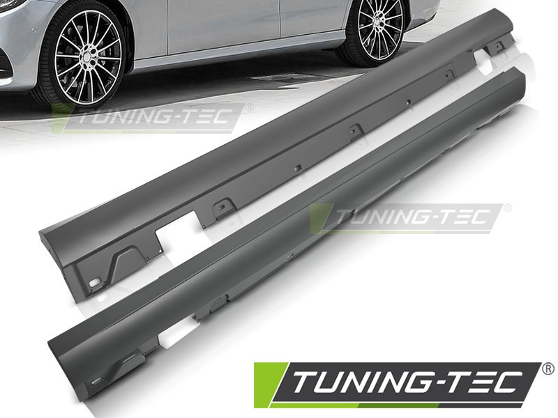 Накладки на пороги обвіс Mercedes W213 стиль AMG Line, фото 1