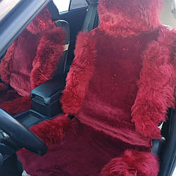 Комплект авточохлів із хутра на передні сидіння Червоний