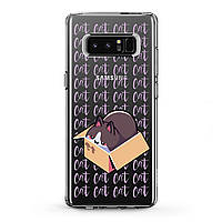 Чехол силиконовый для Samsung Galaxy (Толстый котенок) Note 10 Plus 5G/s6 Edge+/s7/s8 Activ/s9/s10e Plus