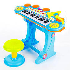 Дитячий синтезатор, піаніно зі стільчиком + мікрофон + USB + MP3 + караоке Kinderplay, фото 4