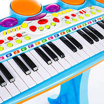 Дитячий синтезатор, піаніно зі стільчиком + мікрофон + USB + MP3 + караоке Kinderplay, фото 6