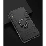 Ударостійкий чохол Transformer Ring під магнітний тримач для Samsung Galaxy A10 (A105F) Чорний / Soul Black, фото 3