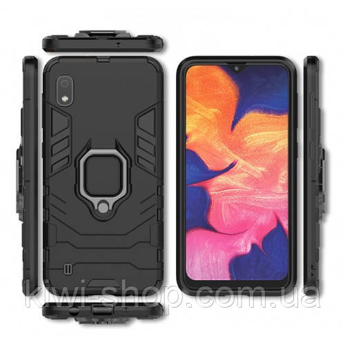 Ударостійкий чохол Transformer Ring під магнітний тримач для Samsung Galaxy A10 (A105F) Чорний / Soul Black