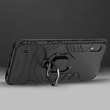 Ударостійкий чохол Transformer Ring під магнітний тримач для Samsung Galaxy A10 (A105F) Чорний / Soul Black, фото 5