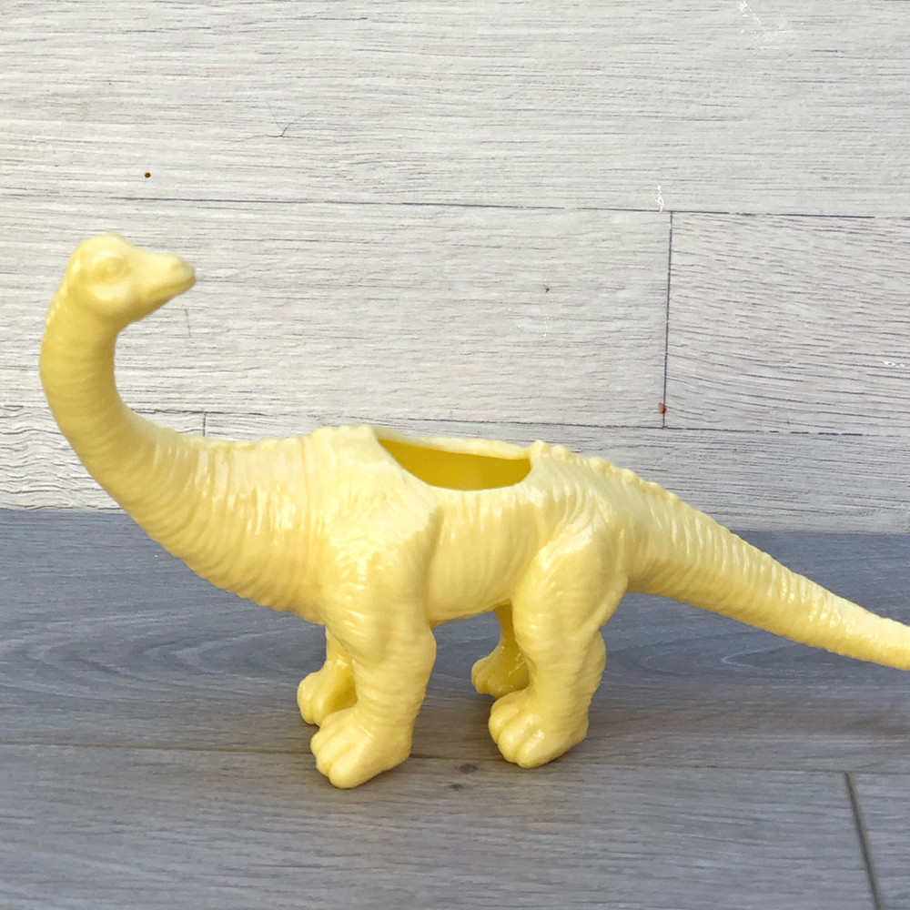 Квіткове кашпо Динозаврик (з довгою шиєю) Жовтий