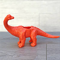 Цветочное кашпо Динозаврик (с длинной шеей) Оранжевый