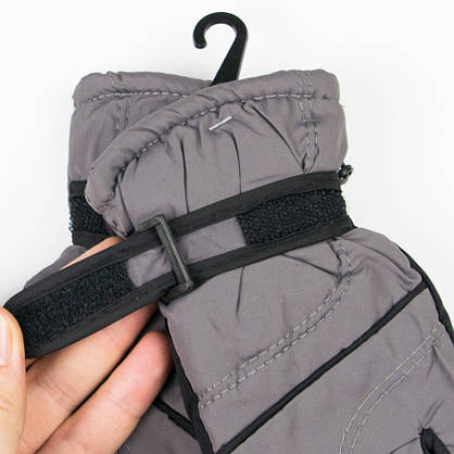 Лижні дитячі рукавички для хлопчиків №18-12-4 чорно-сірий, фото 4