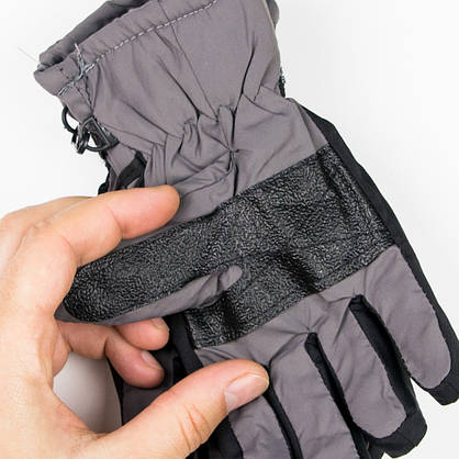 Лижні дитячі рукавички для хлопчиків №18-12-4 чорно-сірий, фото 5