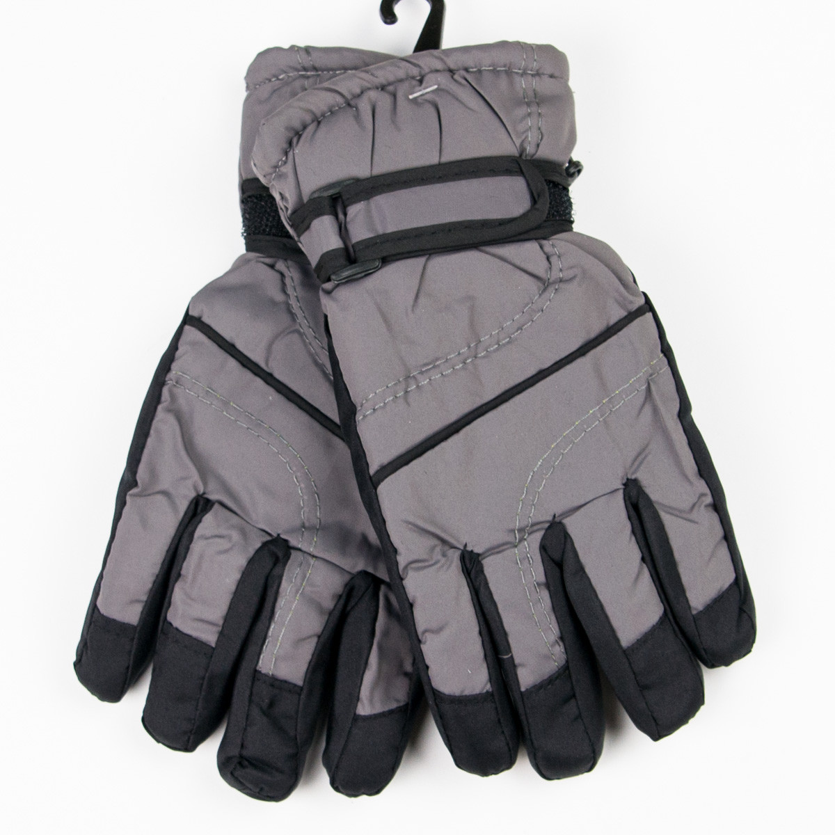 Лижні дитячі рукавички для хлопчиків №18-12-4 чорно-сірий