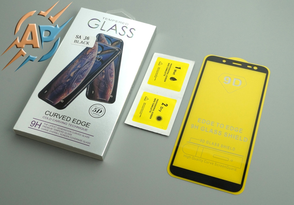 Захисне скло 9D для Samsung Galaxy J6 2018 (J600) чорне