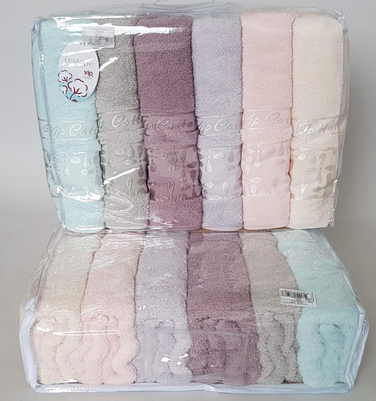 Банні махрові рушники «Vip Cotton ECE» 140*70 см (6 шт)