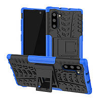 Чохол Armored для Samsung Galaxy Note 10 (N970) протиударний бампер з підставкою синій