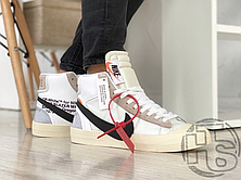 Чоловічі кросівки Nike Blazer Mid Off-White White/Black-Muslin AA3832-100, фото 3