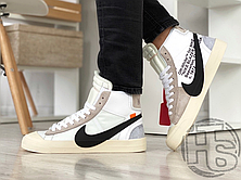 Чоловічі кросівки Nike Blazer Mid Off-White White/Black-Muslin AA3832-100, фото 4