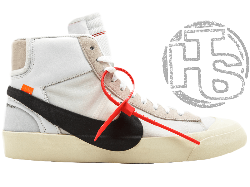 Чоловічі кросівки Nike Blazer Mid Off-White White/Black-Muslin AA3832-100
