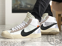 Чоловічі кросівки Nike Blazer Mid Off-White White/Black-Muslin AA3832-100, фото 5