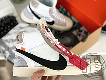 Чоловічі кросівки Nike Blazer Mid Off-White White/Black-Muslin AA3832-100, фото 6