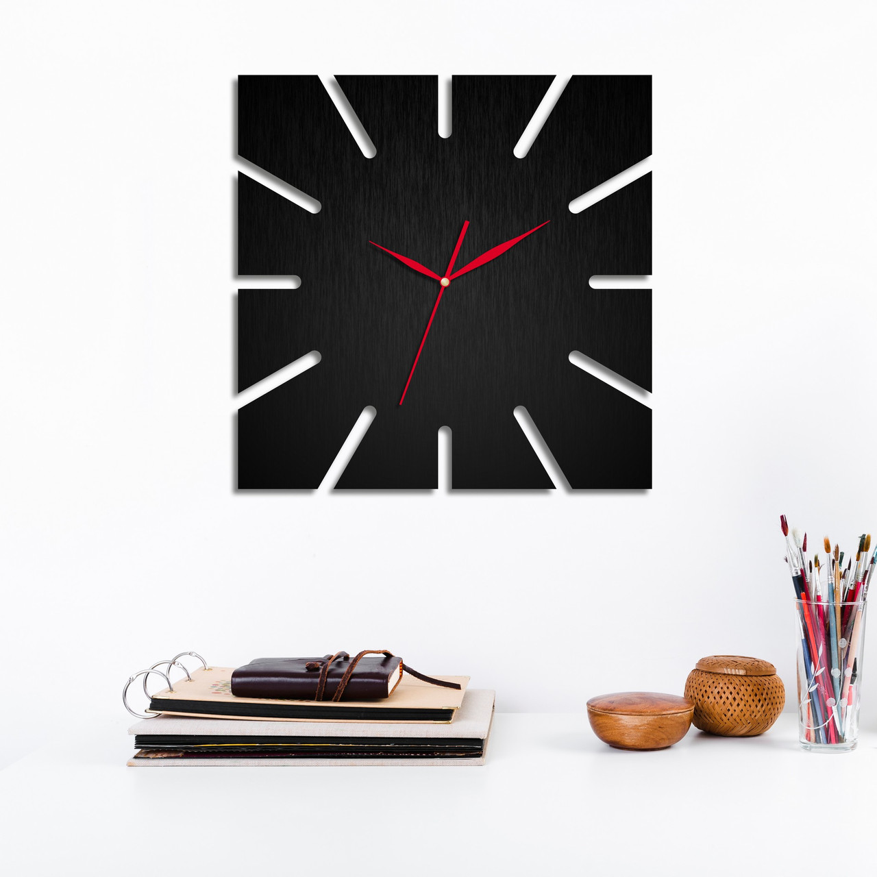 Дерев'яний годинник Декор із натурального дерева Унікальні предмети інтер'єру Прикраси для дому Розмір 35x35 см, фото 1