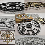 Круглий дерев'яний годинник Старовинний дерев'яний годинник Стінний мистецтво Декор середини століття 40 см, фото 3