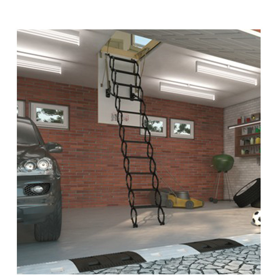 Раздвижная откидная чердачная лестница складная металлическая утепленная LST 70х80 см - фото 2 - id-p6491145