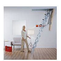 Чердачная выдвижная лестница Roto Exclusiv металлическая ножничная 120 х 70 см