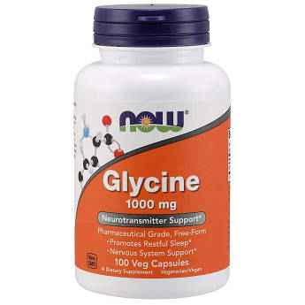 Амінокислота NOW Glycine 1000 mg Veg Capsules 100 капсул (4384301134)