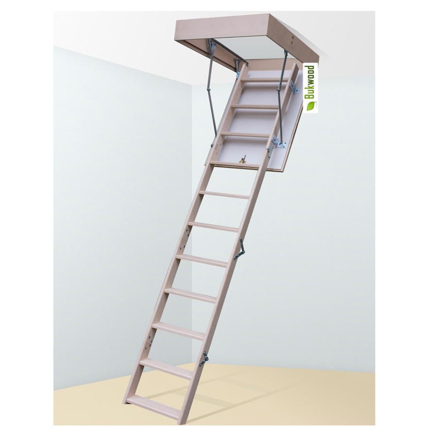 Деревяная чердачная лестница складная Compact Long с утепленным люком для высоты до 340 см - фото 1 - id-p203997175