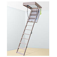 Деревяная чердачная лестница складная Compact Long с утепленным люком для высоты до 340 см 120 х 70 см