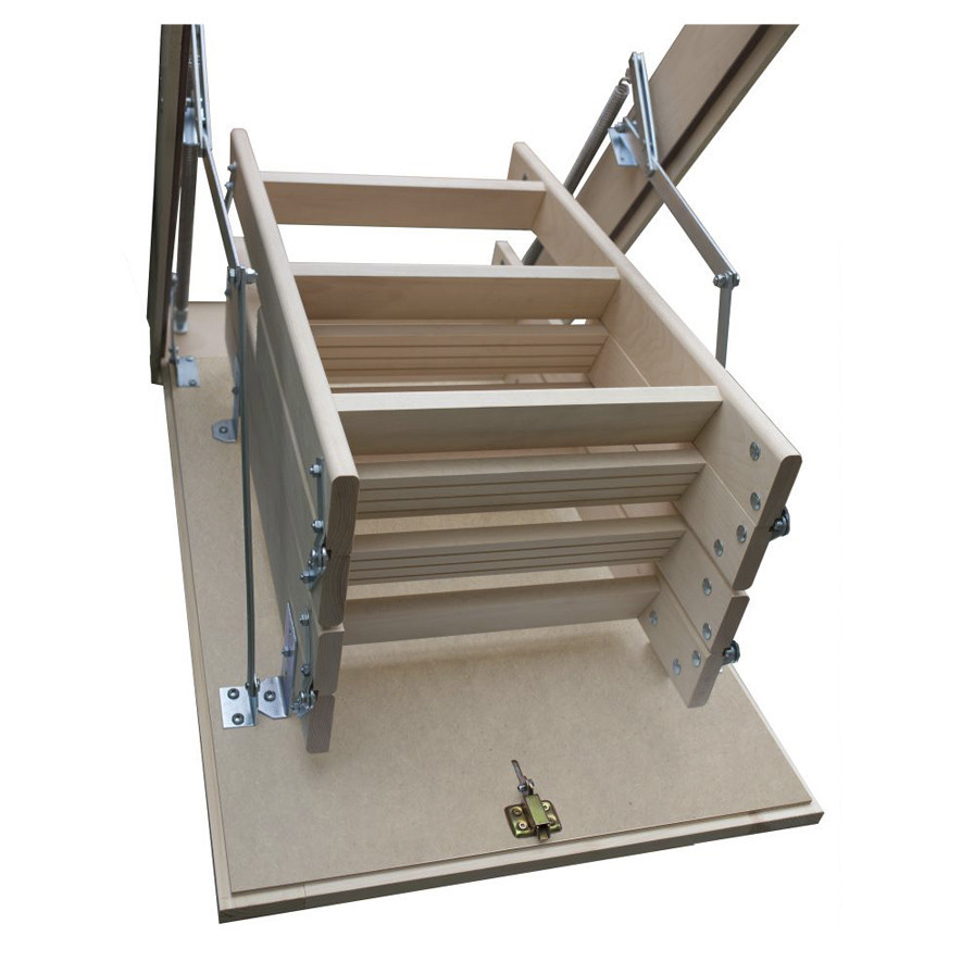 Лестница чердачная складная с люком деревянная Eco ST для дачи, дома или гаража, отапливаемой мансарды - фото 4 - id-p210907813
