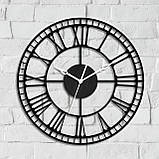 Круглий дерев'яний годинник Старовинний дерев'яний годинник Стінний мистецтво Декор середини століття 40 см, фото 2