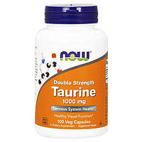 Аминокислота NOW Taurine Double Strength 1000 mg Veg Capsules 100 капсул (4384301291)