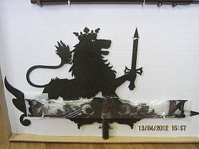 Флюгер їх металу Лев із мечем для димохода, на дах, покрівлю, шпиль. Подарунок чоловікові для заміського будинку