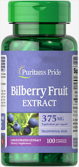 Спеціальний продукт Puritan's Pride Bilterry 10:1 Extract 375 mg 100 капсул (4384301433)