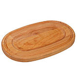 Сковорода чавунна овал на дерев'яній підставці (18*10*2,5 см), фото 3