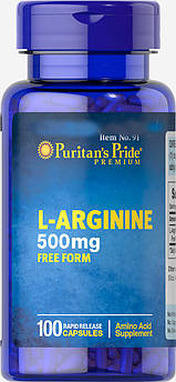 Амінокислота Puritan's Pride L-Arginine 500 mg 100 капсул (4384301589)