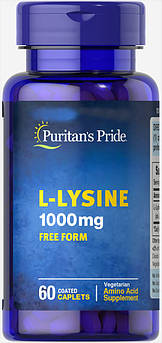 Амінокислота Puritan's Pride L-Lysine 1000 mg 60 таблеток (4384301591)