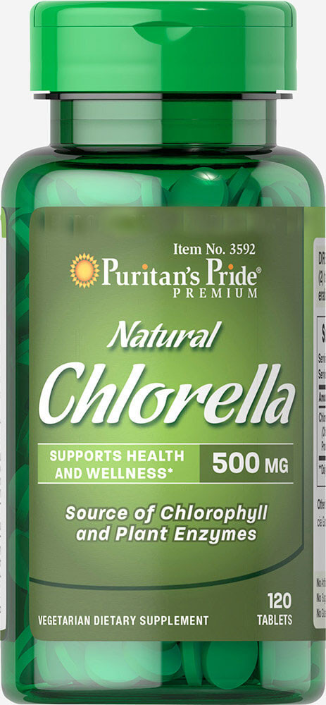 Спеціальний продукт Puritan's Pride Natural Chlorella 500 mg 120 таблеток (4384301619)