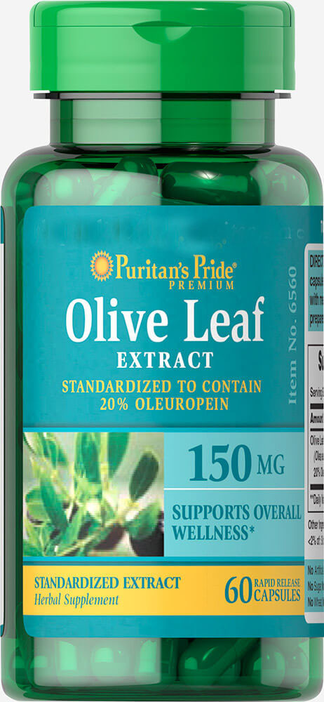 Спеціальний продукт Puritan's Pride Olive Leaf Standardized Extract 150 mg 60 капсул (4384301627)