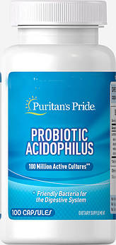 Спеціальний продукт Puritan's Pride Probiotic Acidophilus 100 капсул (4384301647)