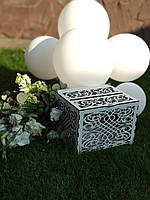 Скринька весільна Дерев'яна коробка для грошей Скатулка для конвертів Казна молодят Ящик для грошей