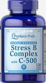 Витамины Puritan's Pride Stress Vitamin B-Complex with Vitamin C-500 Timed Release 60 таблеток (4384301666)