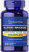 Специальный продукт Puritan's Pride Super Snooze with Melatonin 100 капсул (4384301668)