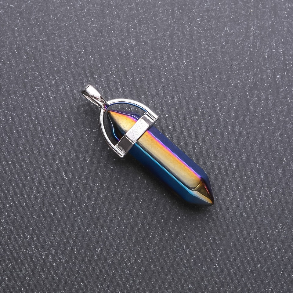 Підвіска шестигранник синій "бензин" 8х35х40мм, фото 1