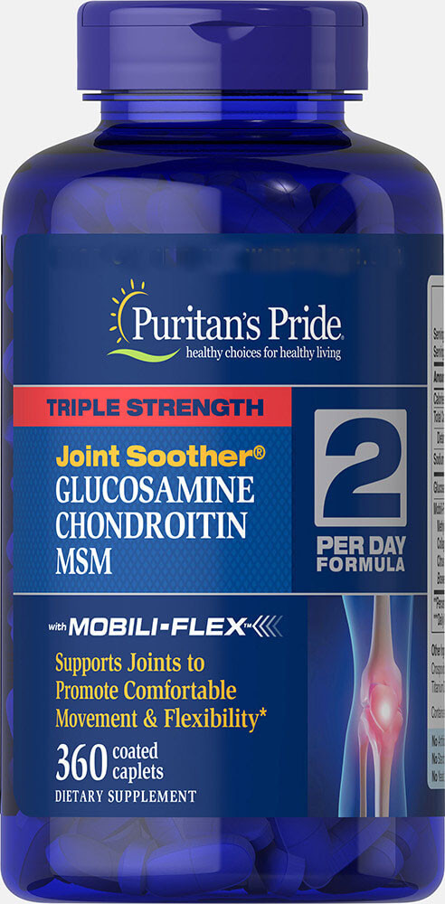 Хондропротектор Puritan's Pride Triple Strength Glucosamine, Chondroitin & MSM Joint Soother 360 таблеток