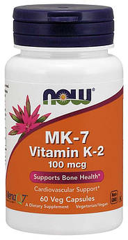 Вітаміни NOW MK-7 Vitamin K-2 100 mcg Veg Capsules 60 капсул (4384301942)