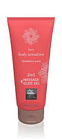 Інтим лубрикант та масажне масло 2 в 1 Massage-& Glide gel 2in1 Strawberry scent 200мл